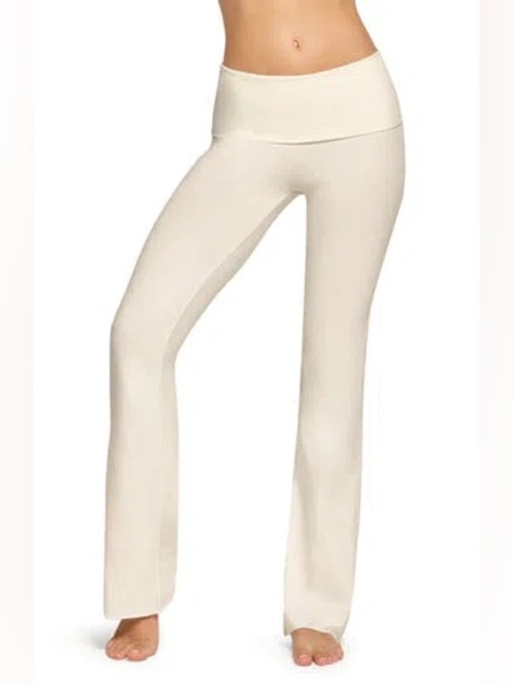 Skims Stretch Cotton Jersey Foldover Pants in Marble